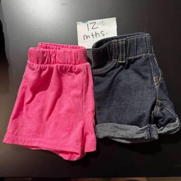 BUNDLE | Girls size 12 mths | Pink\jean | Kids Shorts - Picture 1 of 5